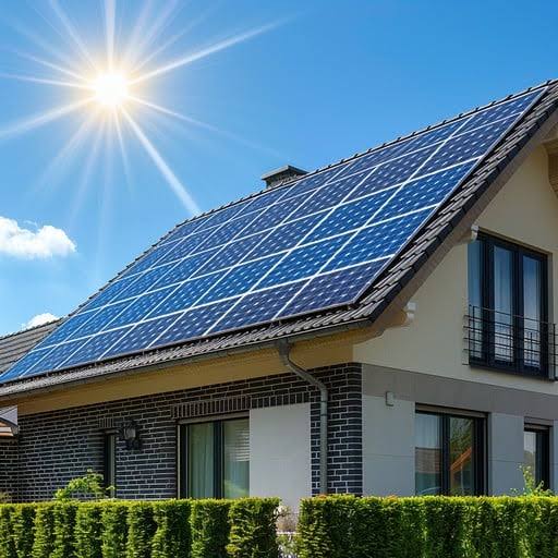 Rooftop solar installation on a modern Indian home